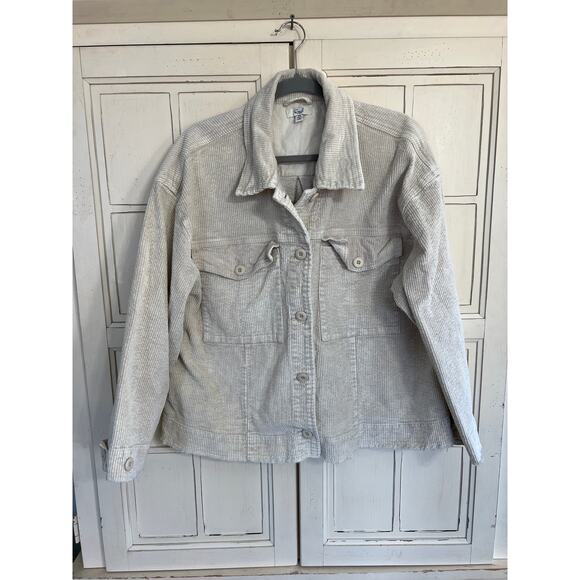 Easel size medium off white corduroy button up jacket - Picture 1 of 5